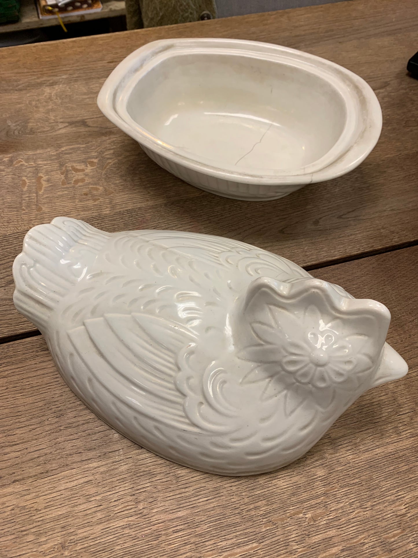Mid Century CA Pottery Hen on Nest Baking Dish