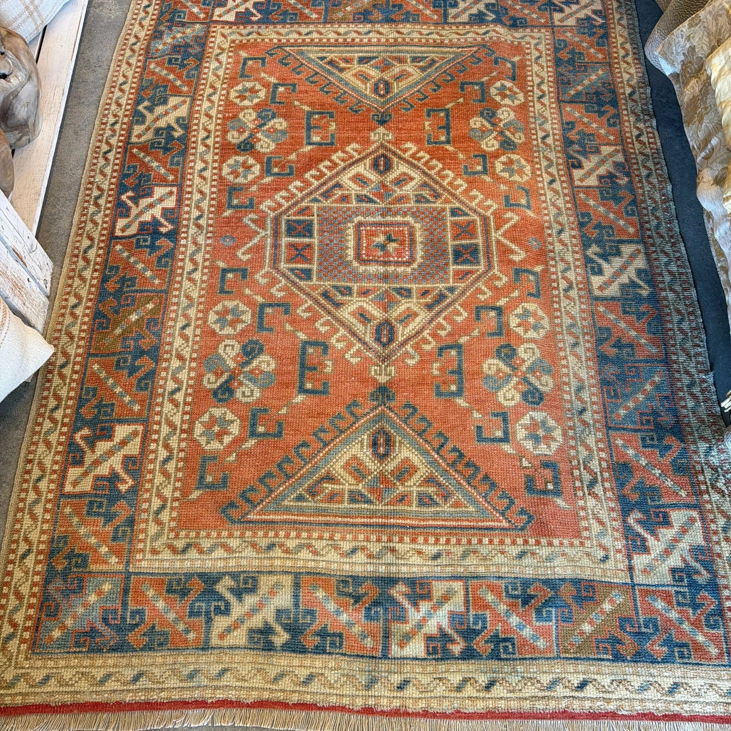 #4 Vtg Turkish Runner 4'10"x6'6" - Blue Springs Home