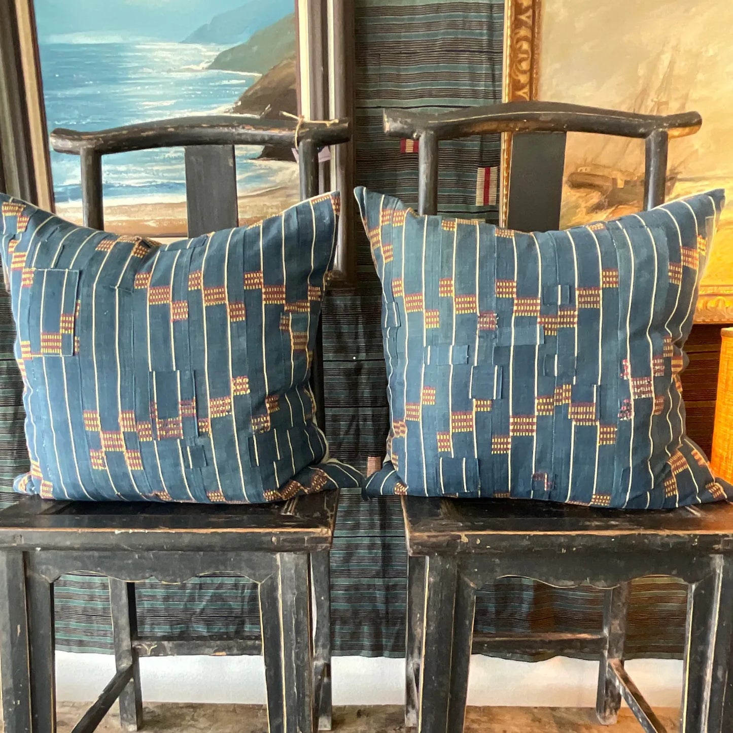 Vintage African Blue Ewe Pillow 22x22