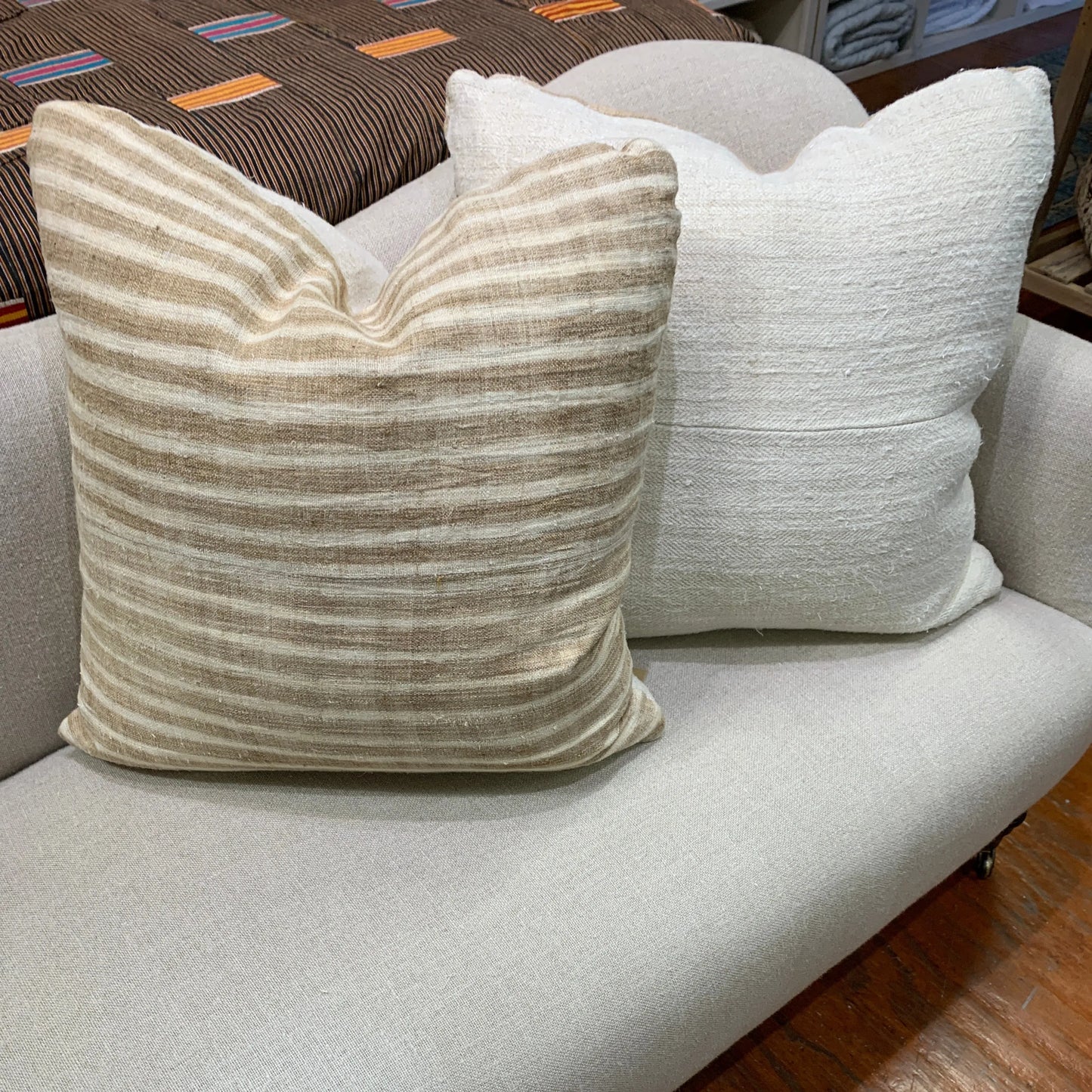 Vintage Tibetan Hemp Tan/Cream Stripes - Blue Springs Home