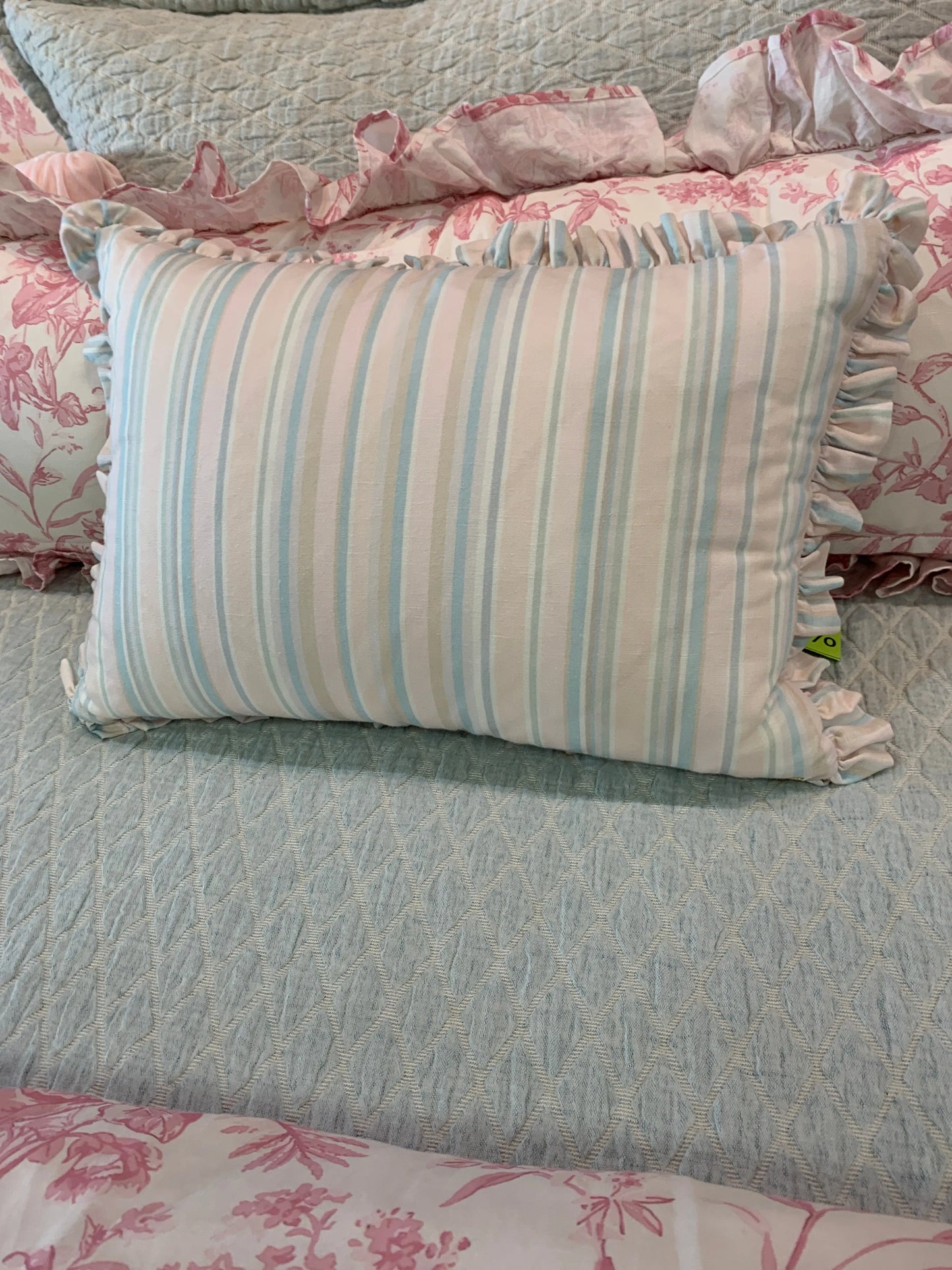 Malibu Stripe - Petite Ruffle Boudoir Pillow w/Insert