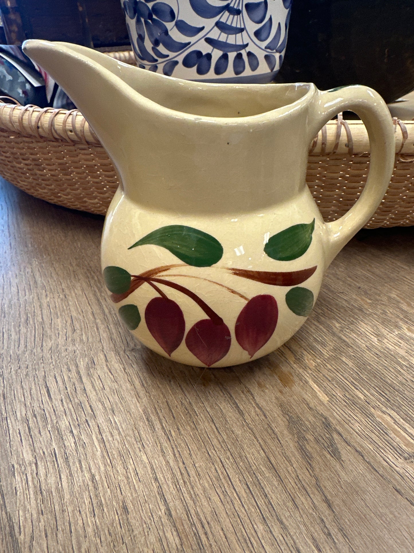 Vtg Watt Pottery Small Pitcher Red Bud