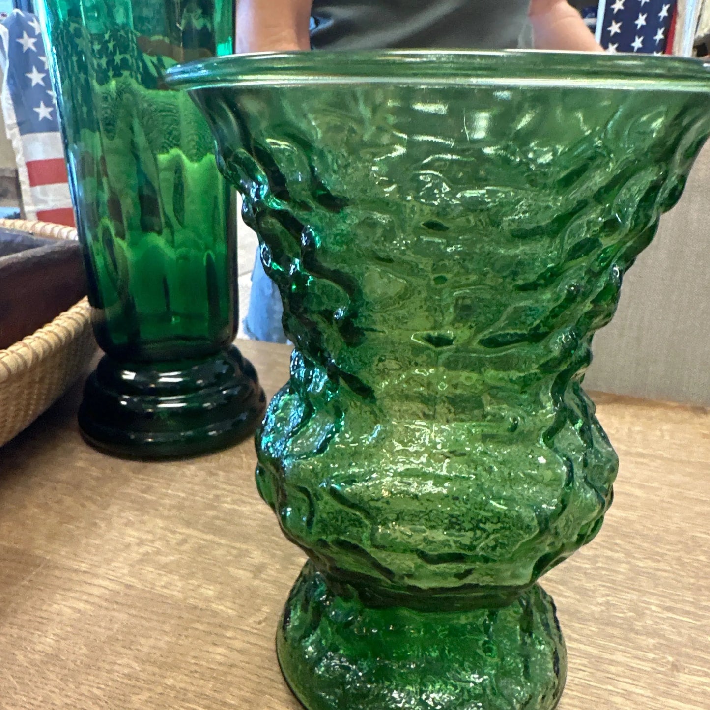 Green glass face - Blue Springs Home