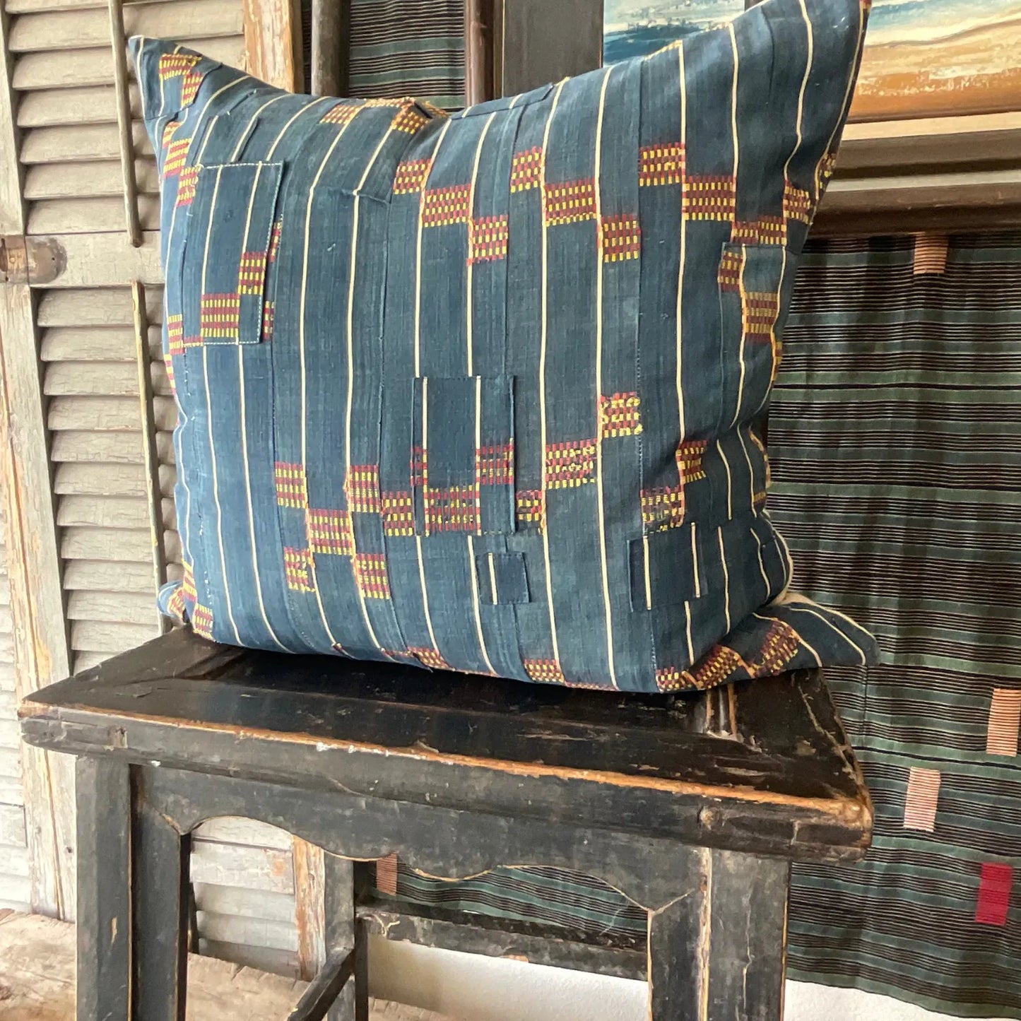 Vintage African Blue Ewe Pillow 22x22