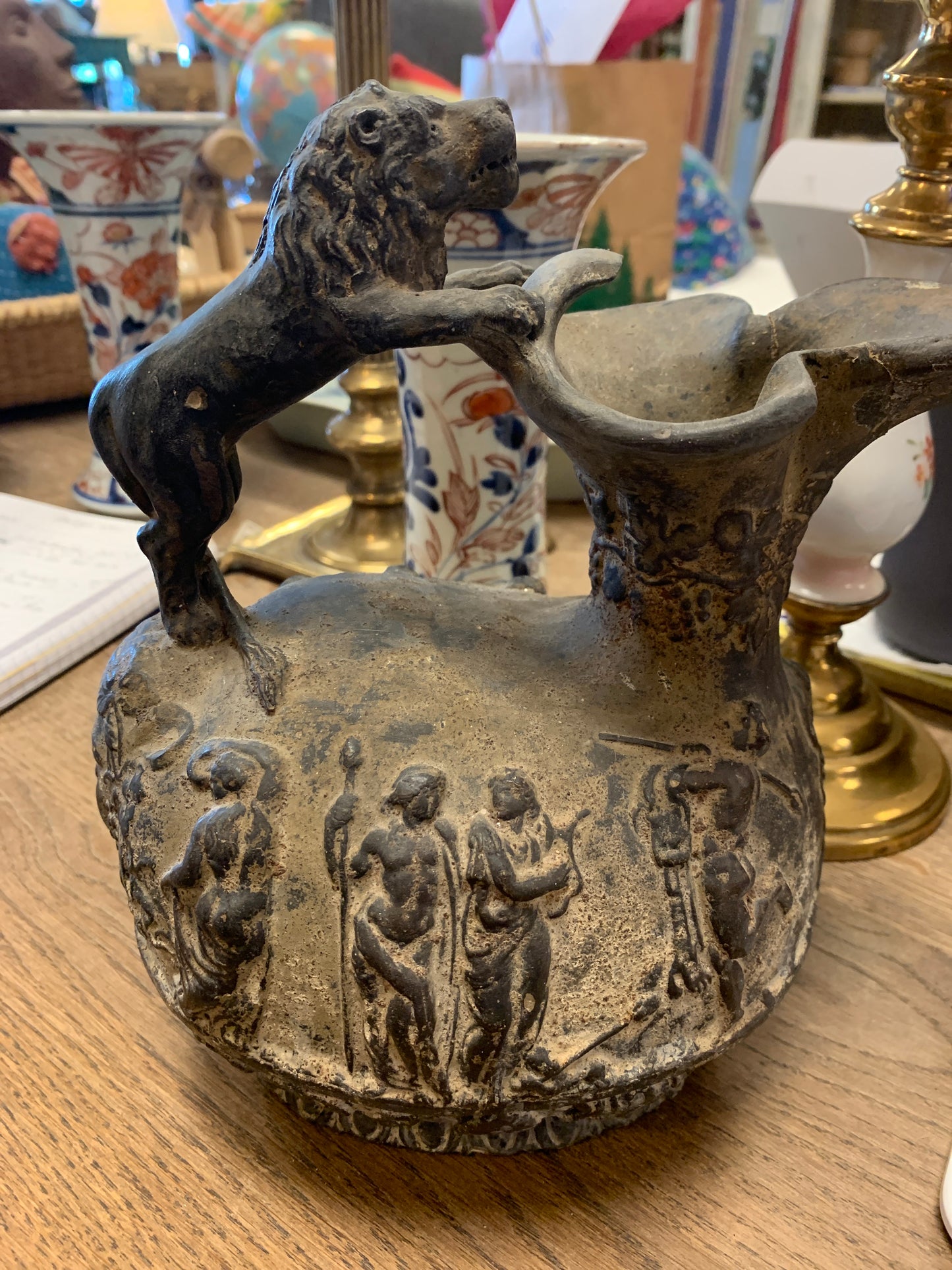 Mediterranean Wine Vessel with Lion