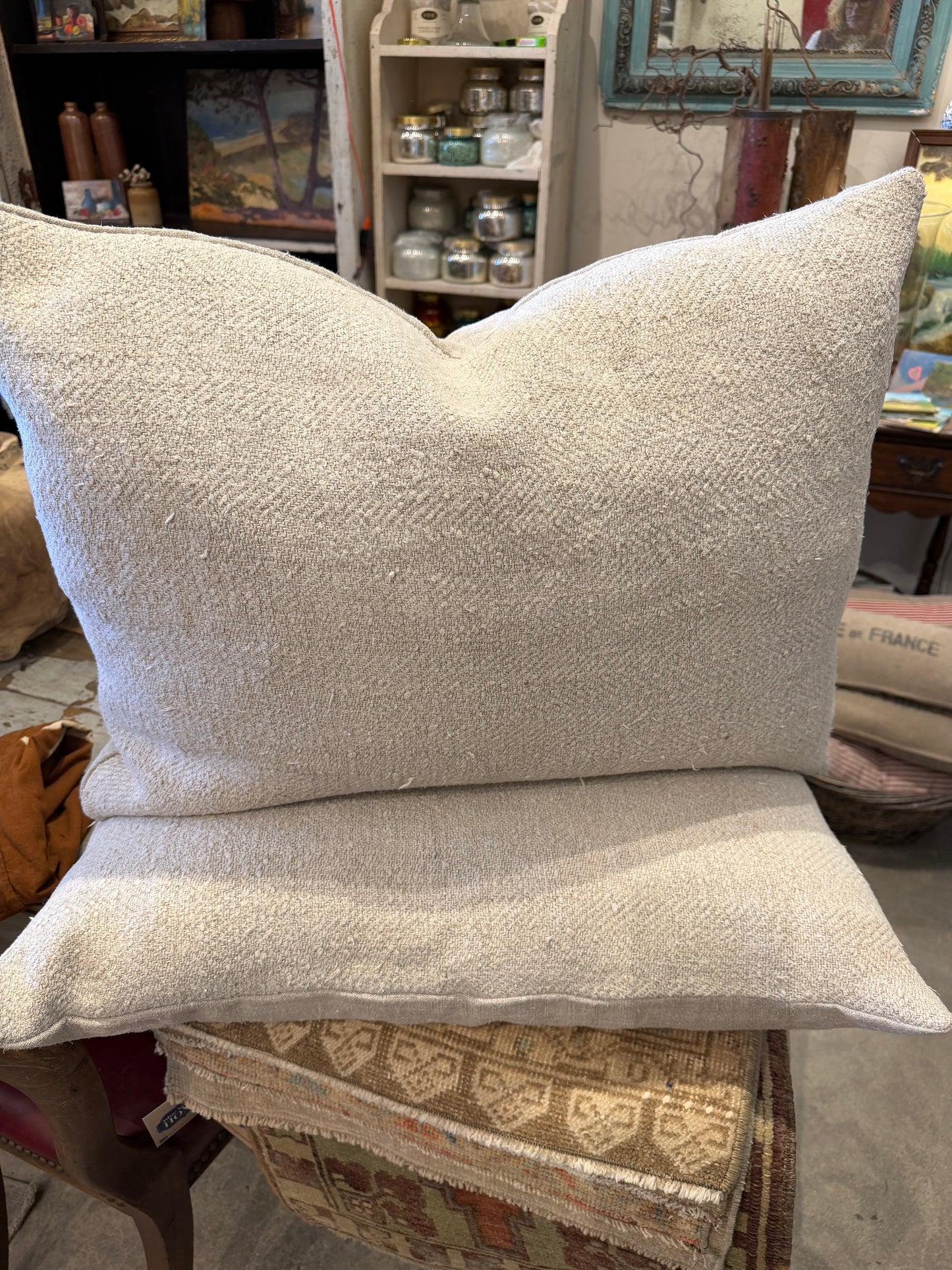Antique Hemp Swiss Coffee pillow
