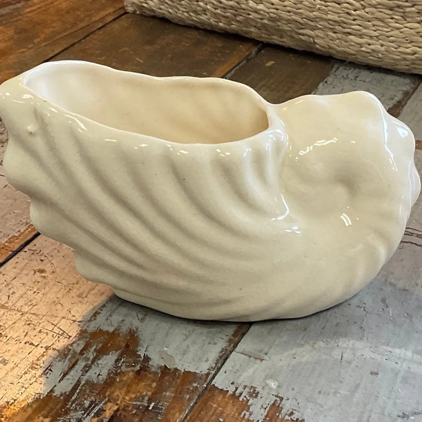 Vintage Shell Vase Cream