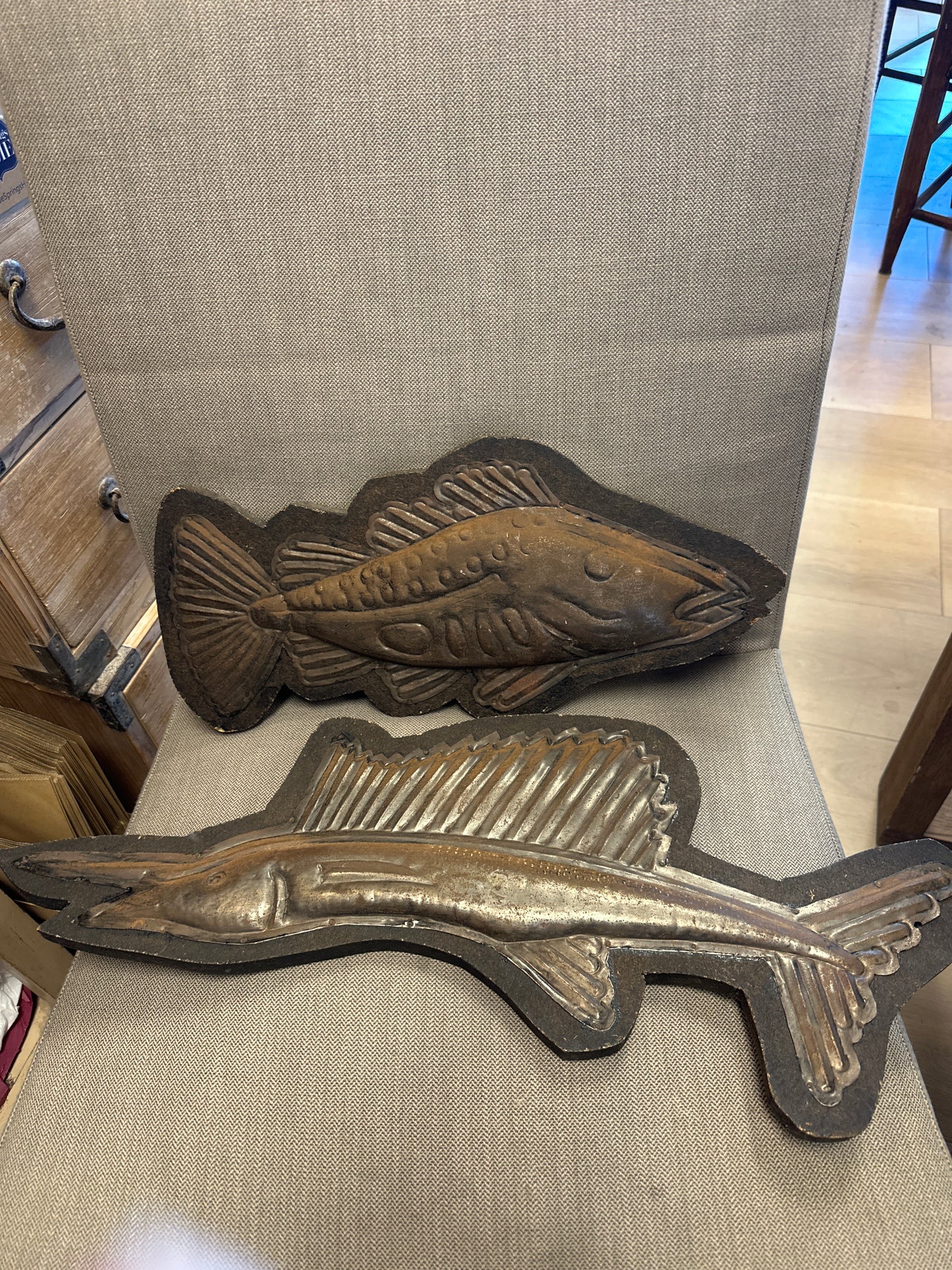 Hand made mounted metal fish decor