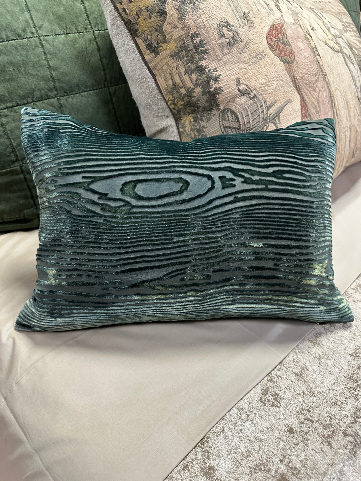 Woodgrain Velvet Pillow 14x20