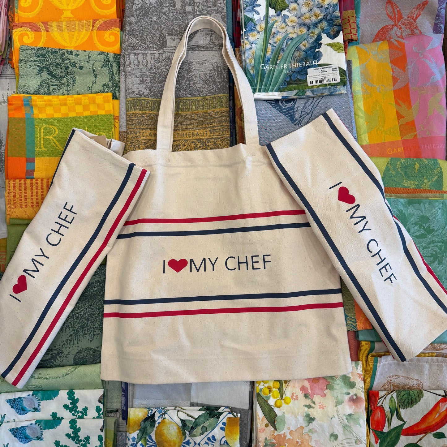 I Love My Chef Canvas Tote Bag, Natural - Blue Springs Home