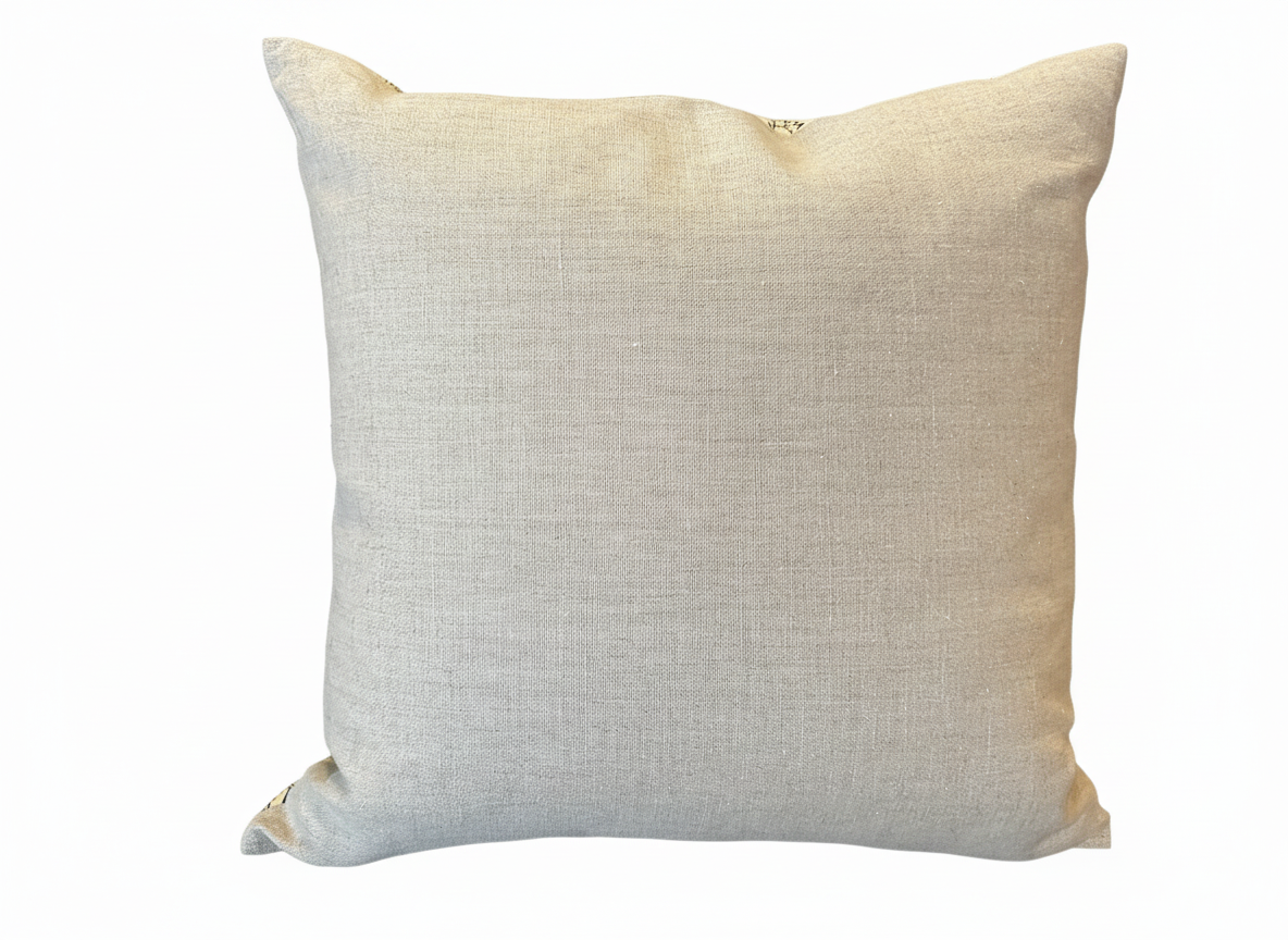 Cream Green Black Print Pansies