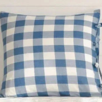 INDIGO CHECK EURO SHAM - Blue Springs Home