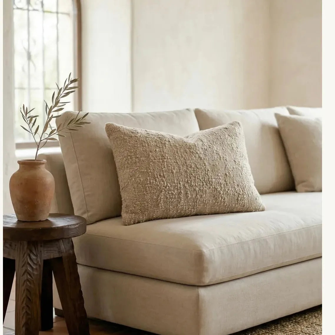 Cozy Cotton Boucle Lumbar Pillow