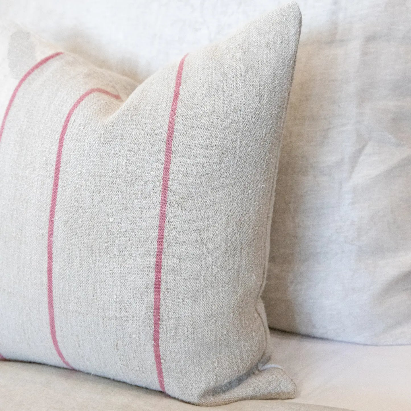 Addison Grainsack Multi Pink Stripe Vintage Pillow