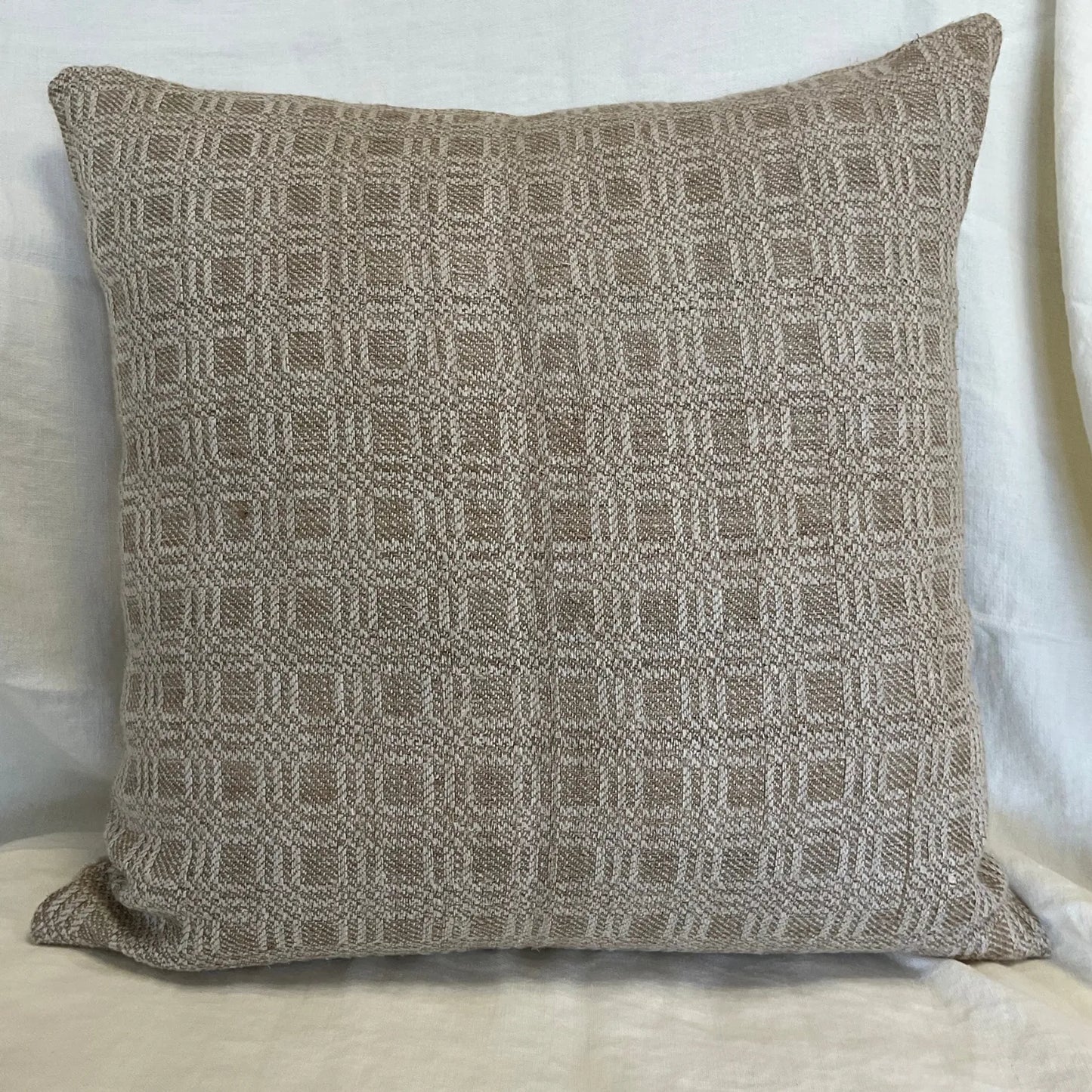 Natural Hemp (Squares) Vintage Pillow