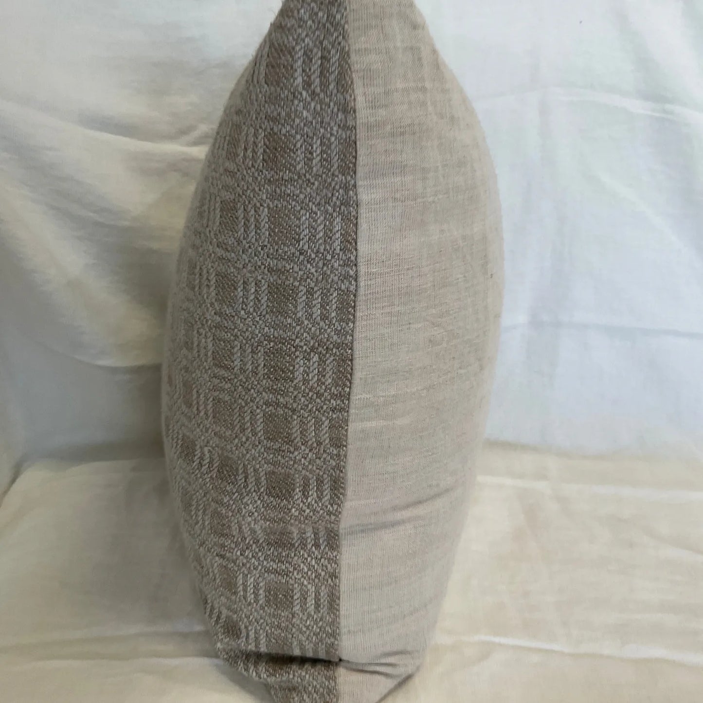 Natural Hemp (Squares) Vintage Pillow