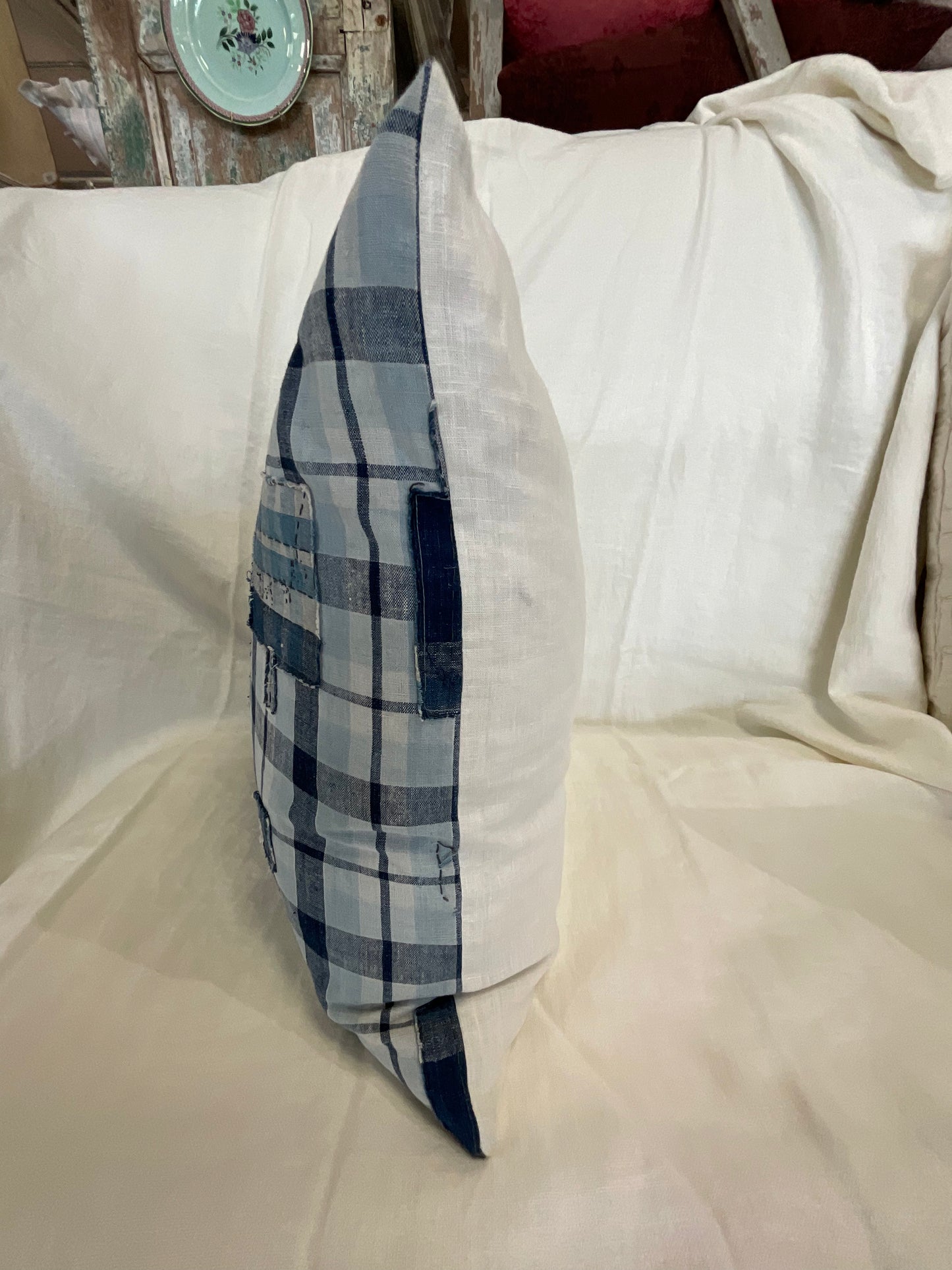 Japanese Plaid Boro w/ Small Patches