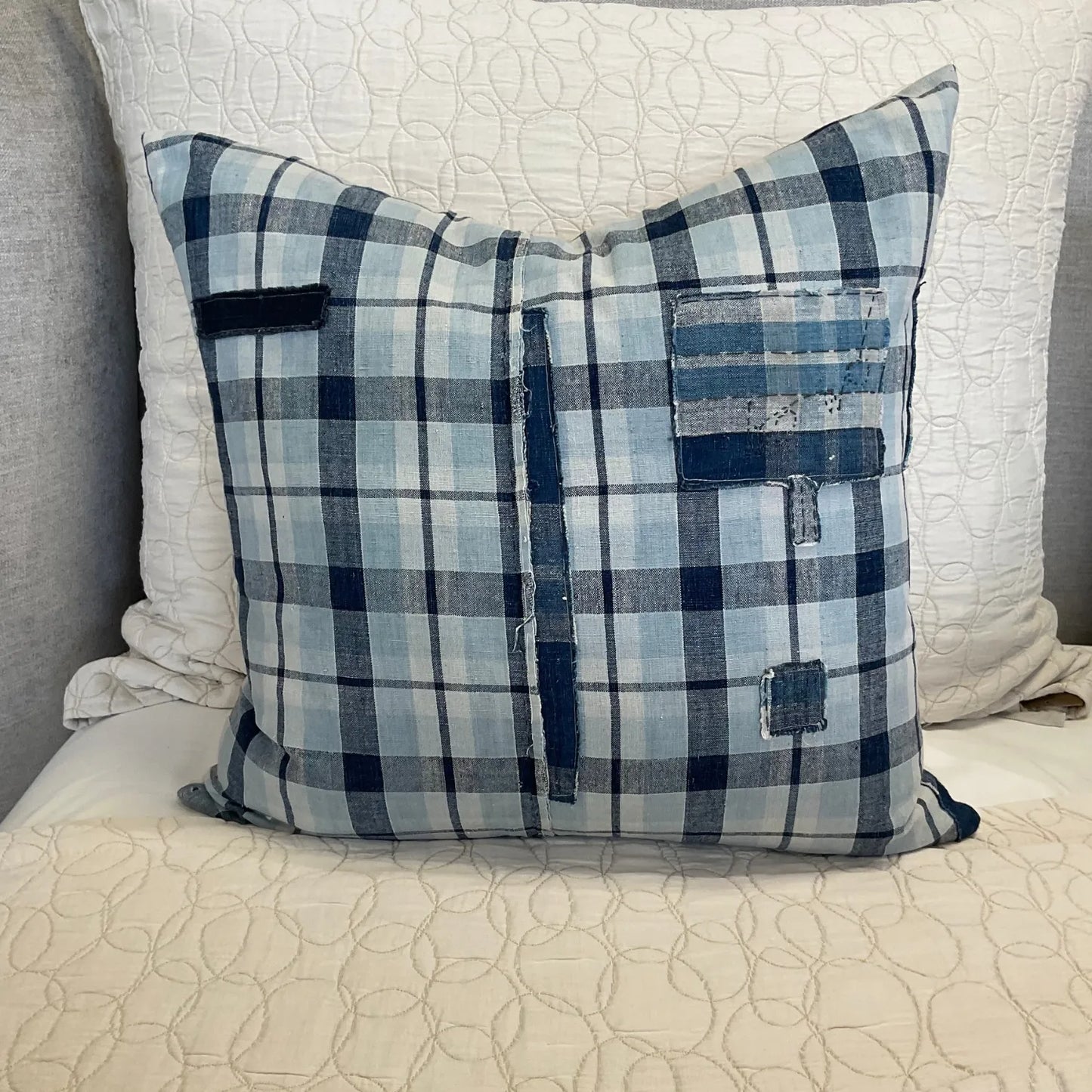 Japanese Plaid Boro w/ Large Patch