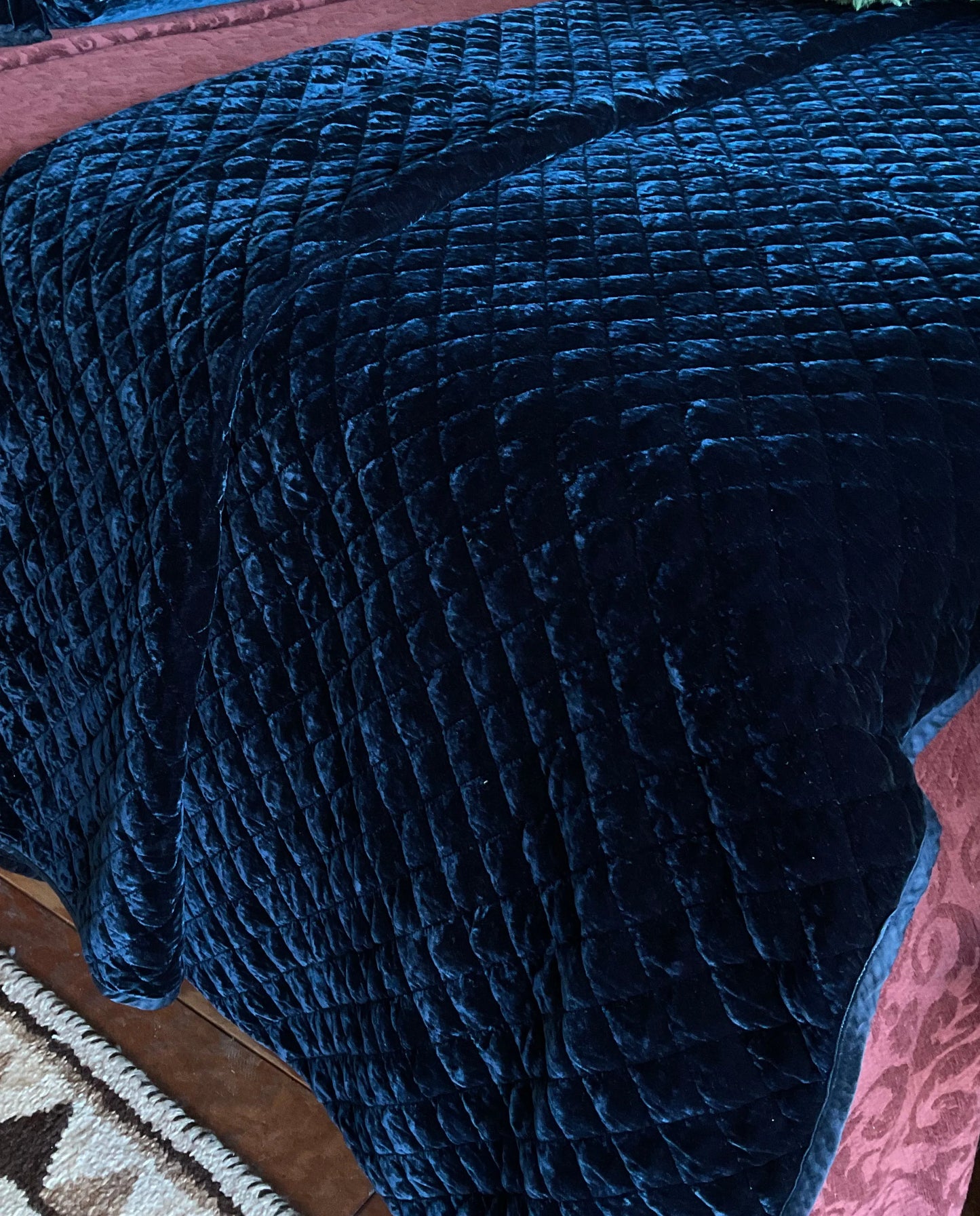 Silk Velvet Quilted Coverlet