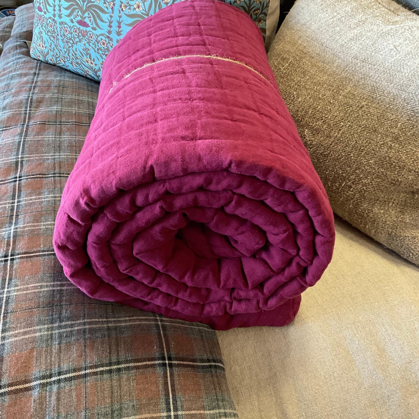 Wavy Linen Throw Blanket - Blue Springs Home