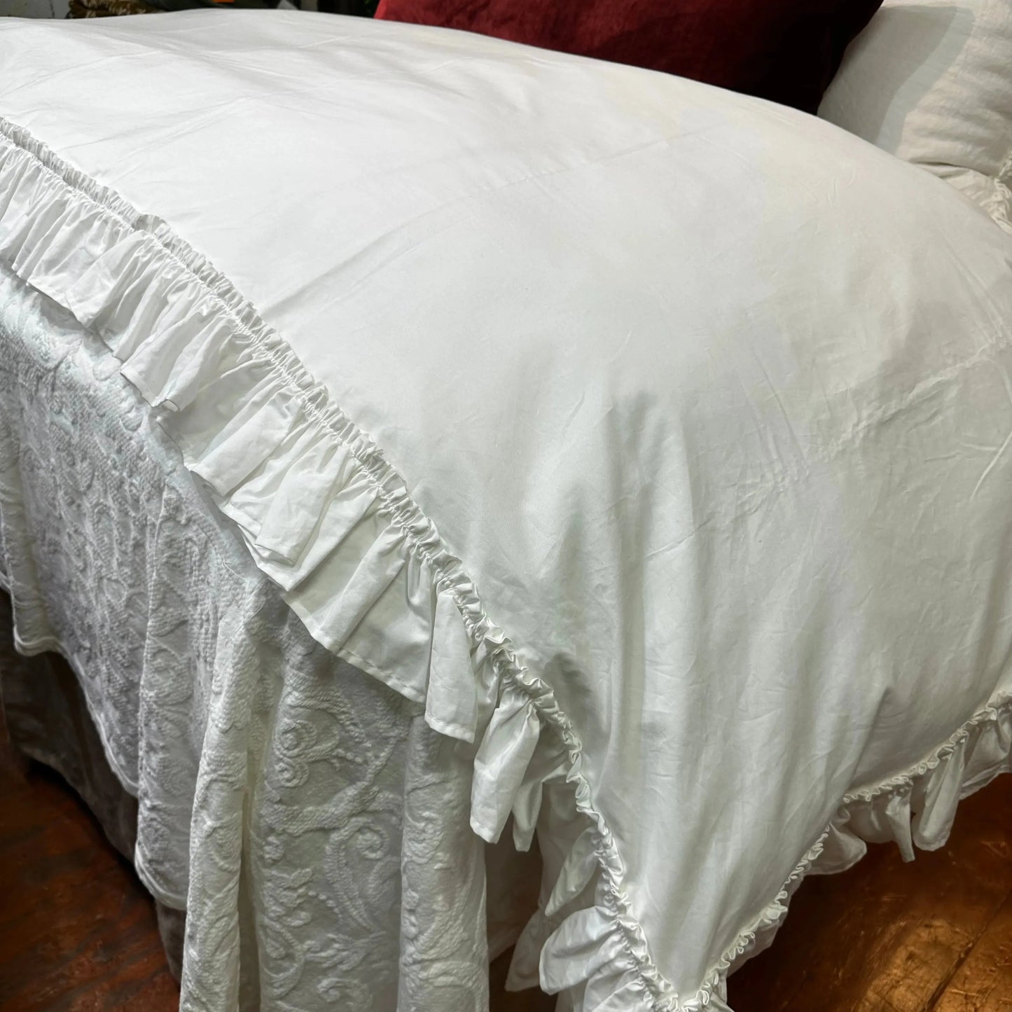 Chloe (Poplin) - Tatter Ruffle Duvet Cover Q - Blue Springs Home