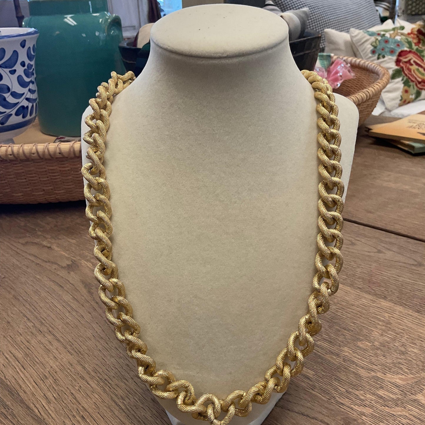 Vintage gold chain swag necklace