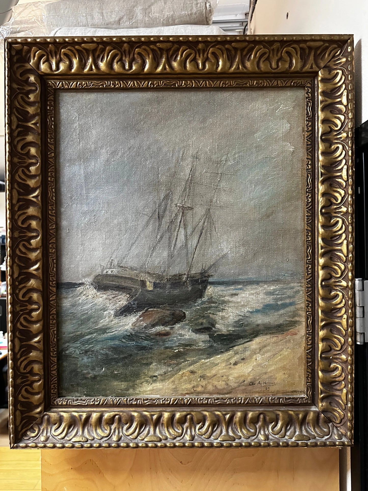 Antique Ship Painting