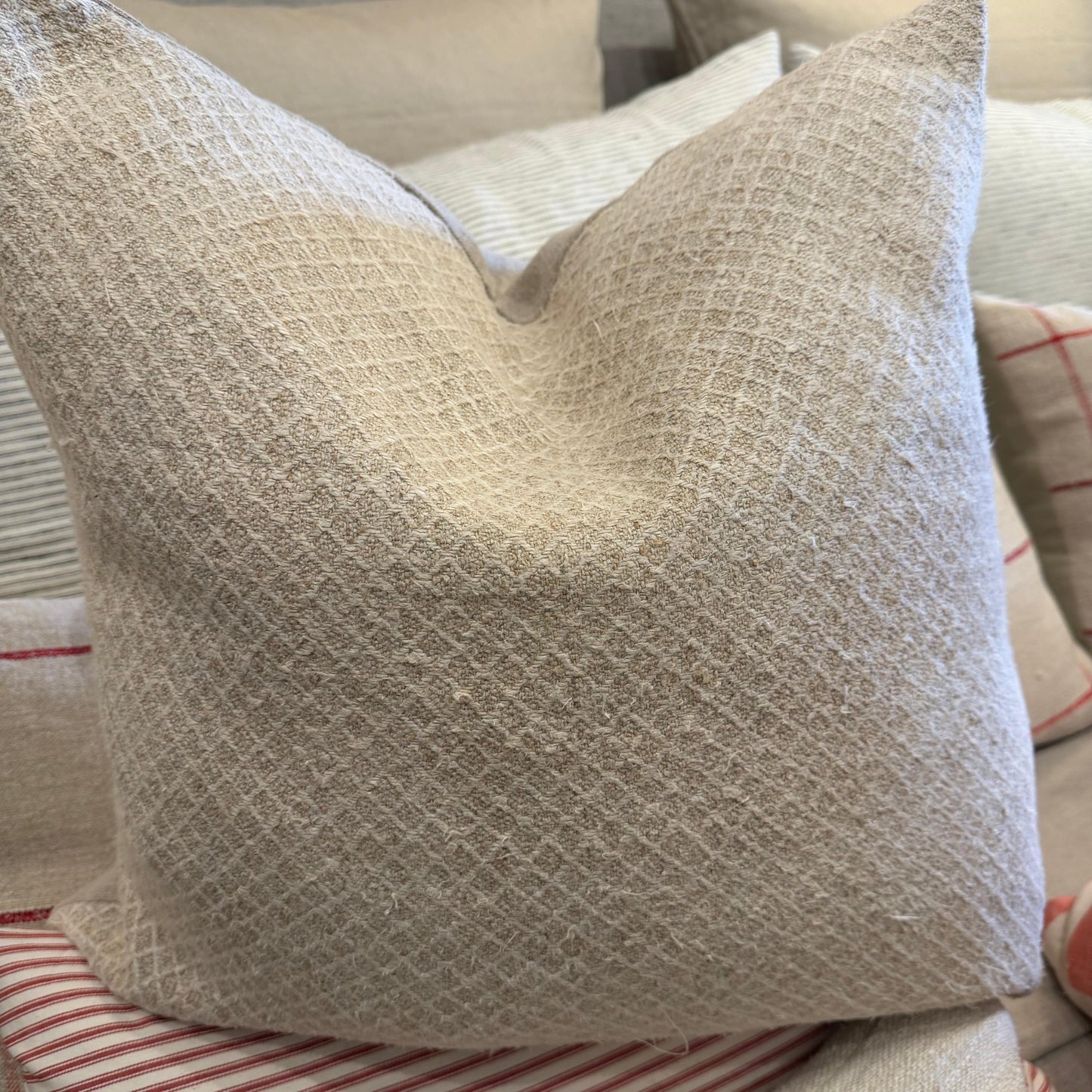 ANTQ HEMP Diamond weave tan 22x22 - Blue Springs Home