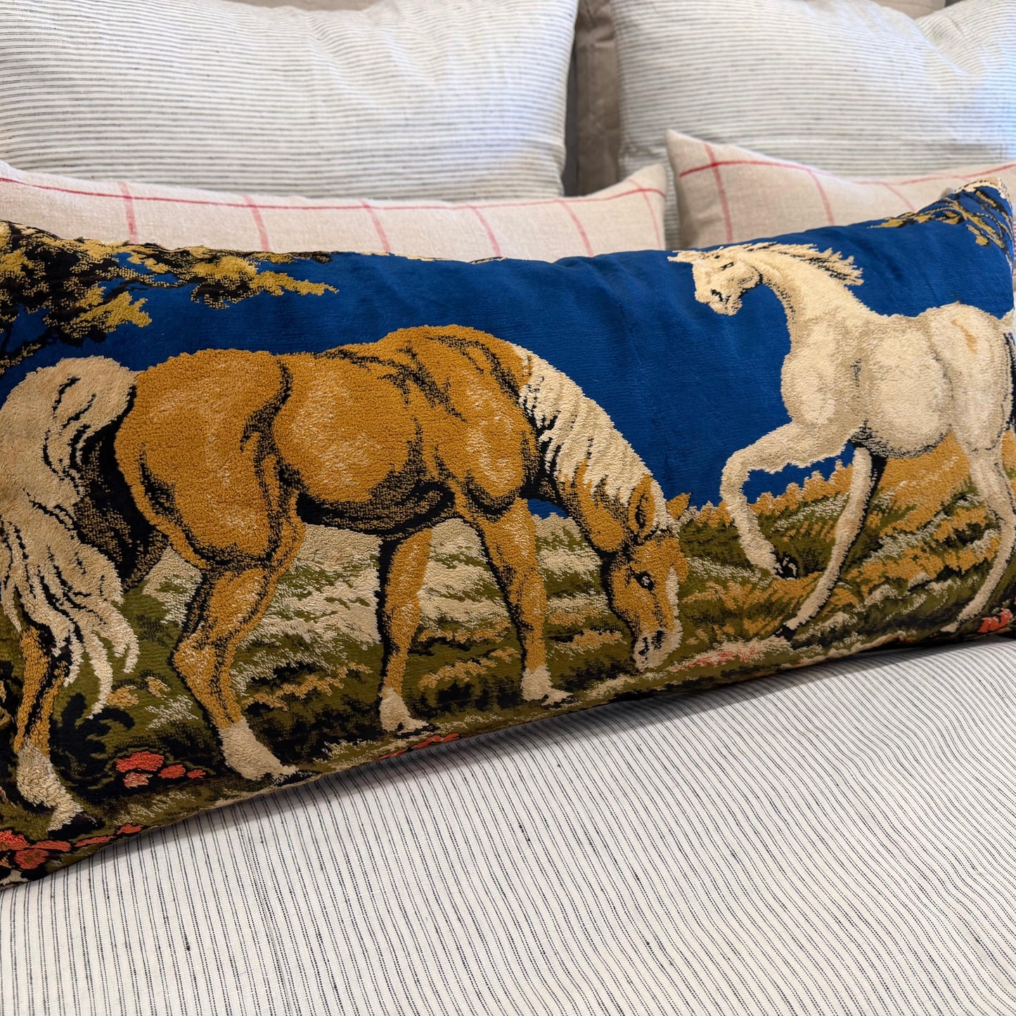 VTG Tapestry pillow Palomino BLUE - Blue Springs Home