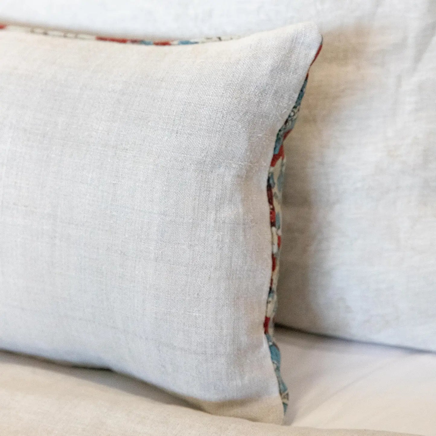 French Hand Block Vintage Pillow