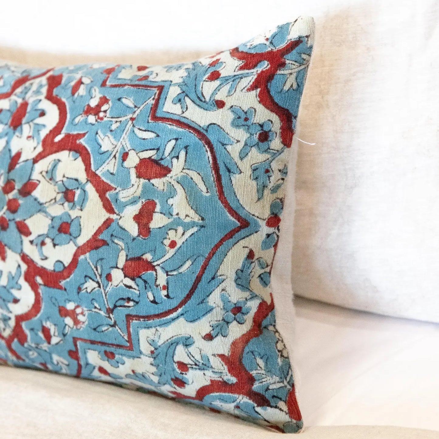 French Hand Block Vintage Pillow