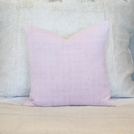 Sylvia French Linen Faded Pink Vintage Pillow