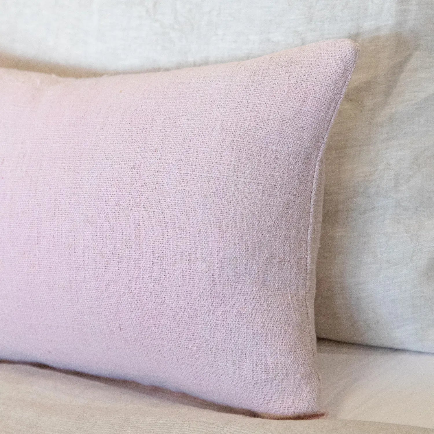 Light pink lumbar pillow sale