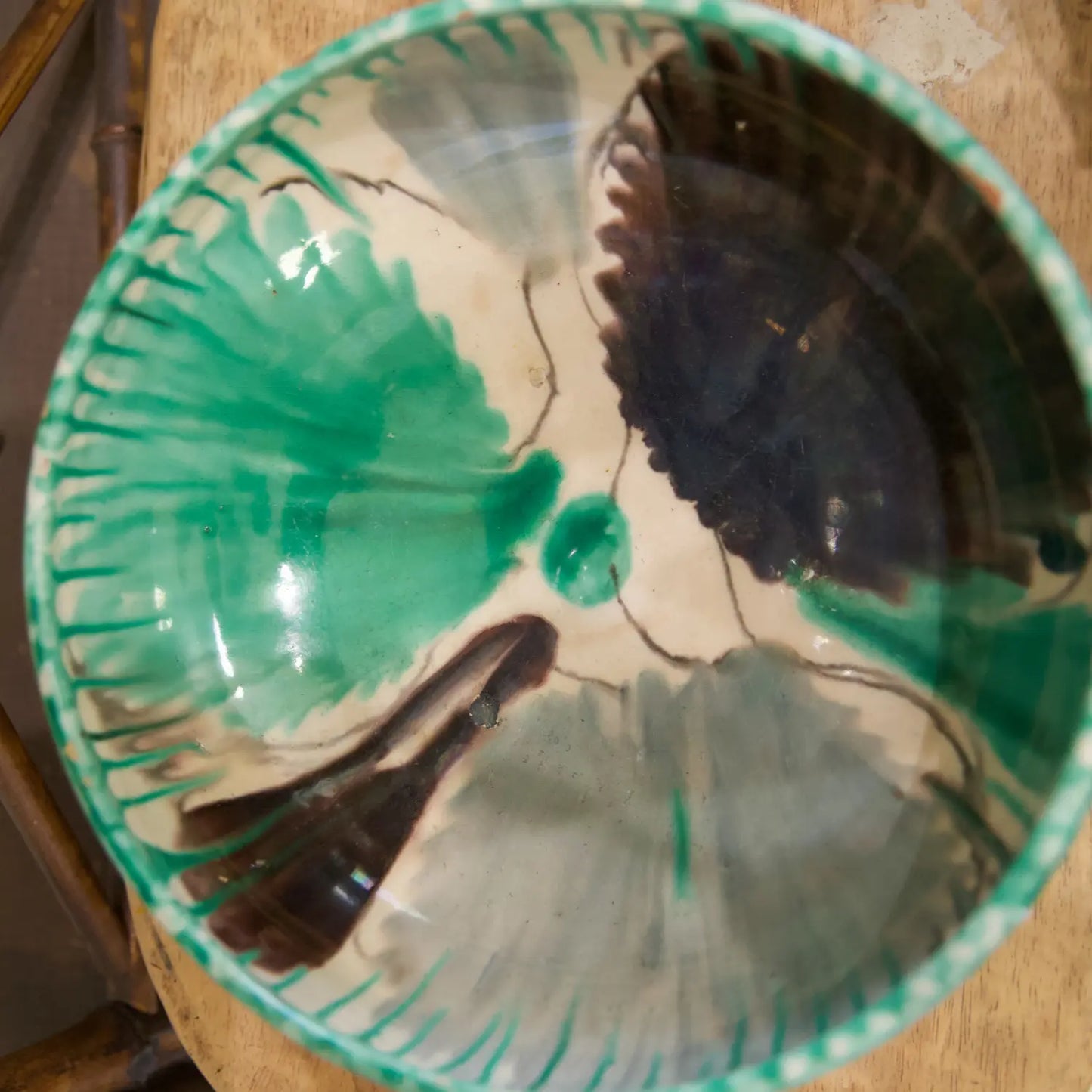 Vintage Drip-Glazed Bowl