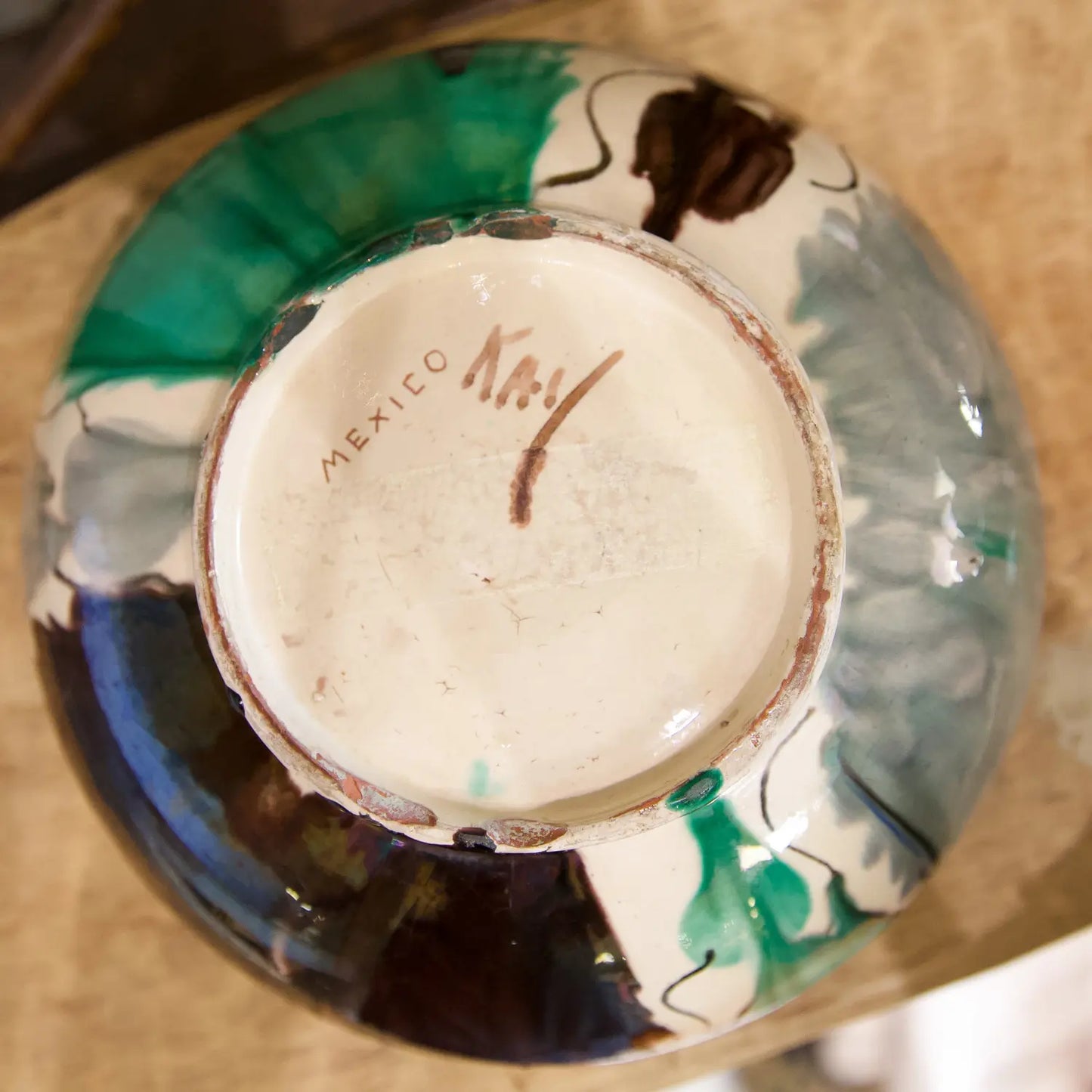 Vintage Drip-Glazed Bowl