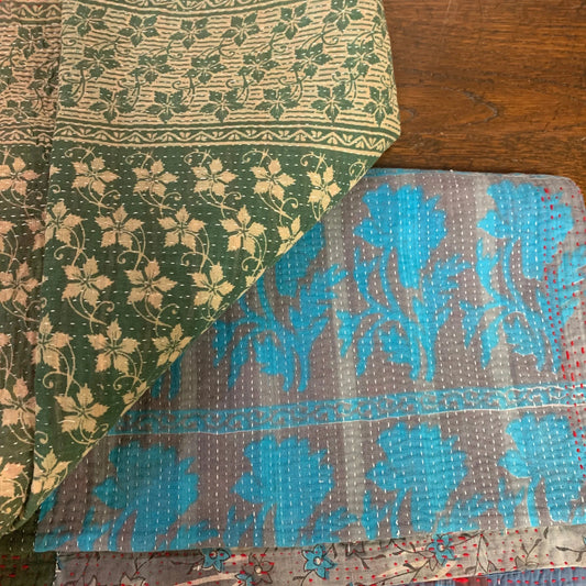 Vintage Kantha Quilt - Blue Springs Home