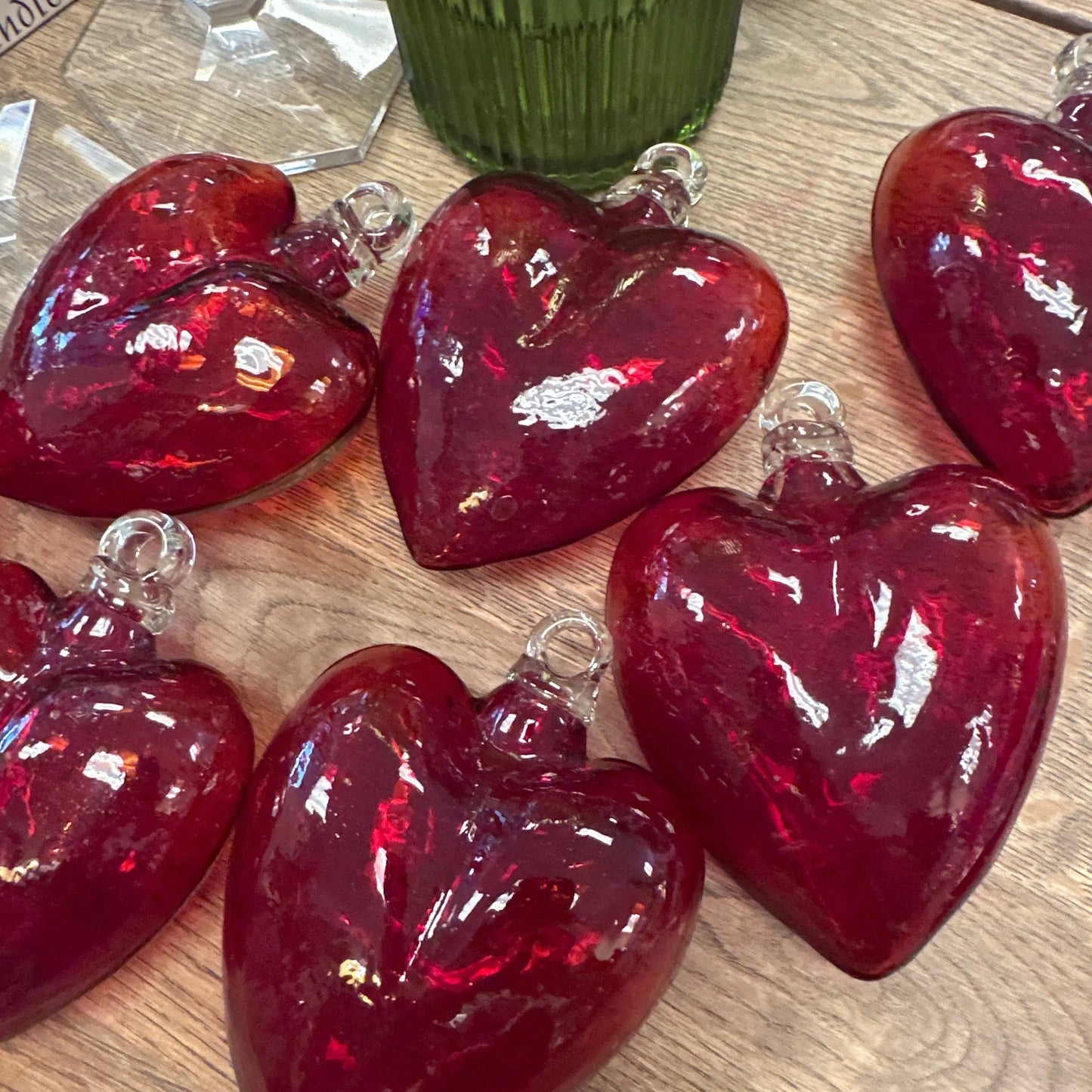 Blown glass red heart - Blue Springs Home