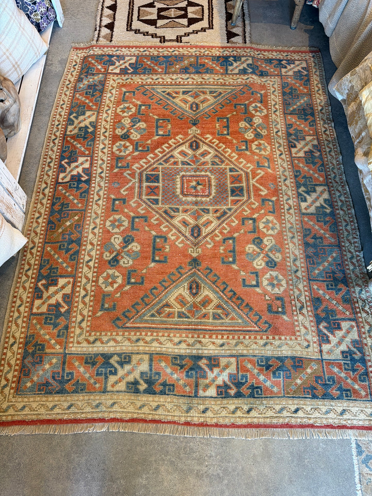 #4 Vtg Turkish Runner 4'10"x6'6"
