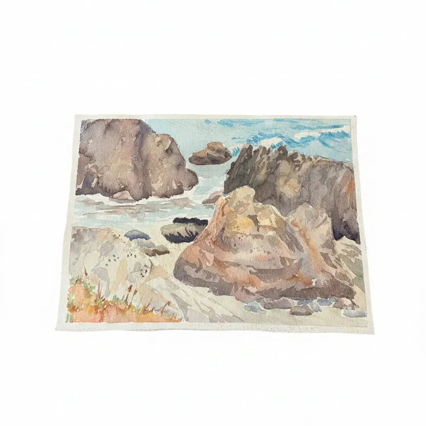 Original Watercolor Rocky Californian Beach 9x12