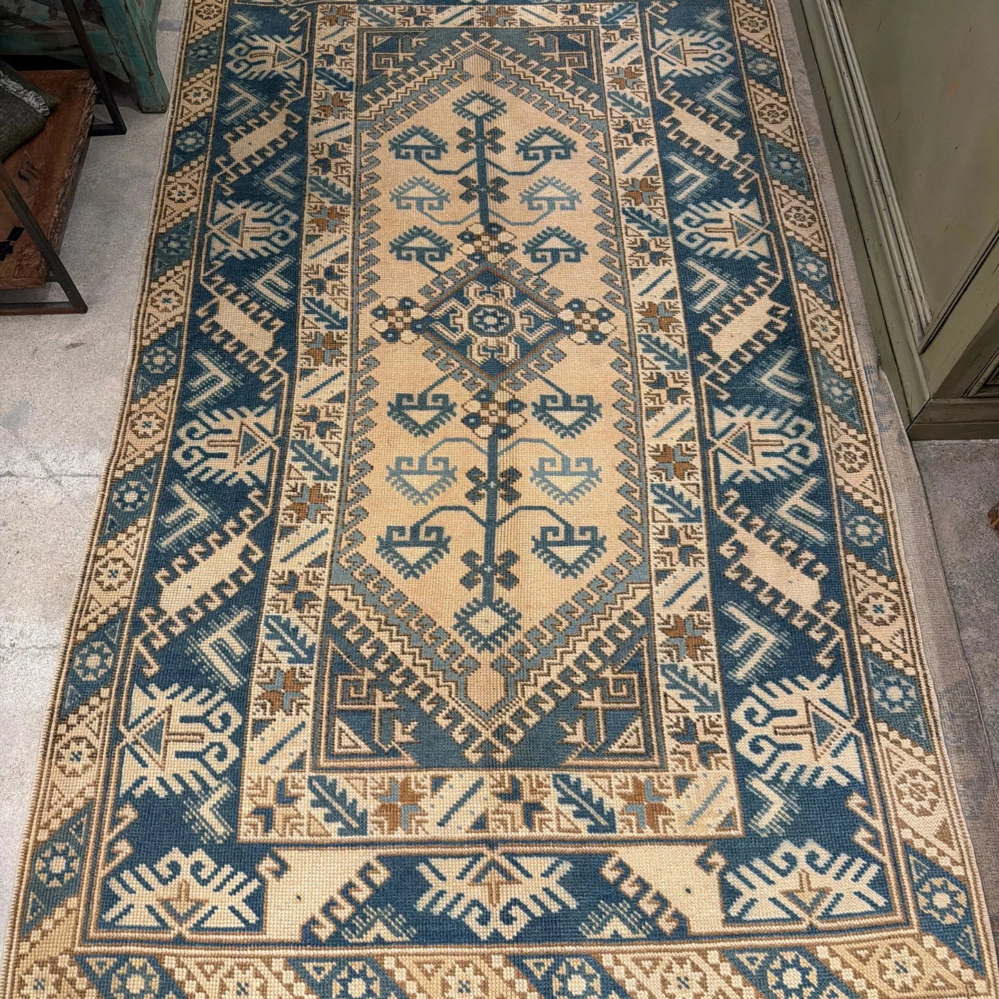 #7 Vtg Turkish Runner 3'9"x6'5" - Blue Springs Home