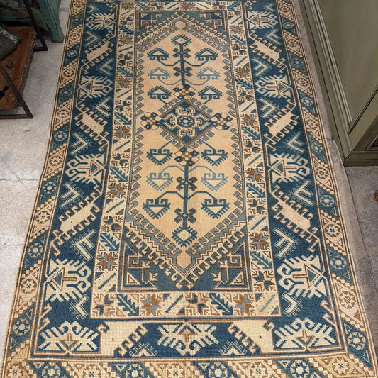#7 Vtg Turkish Runner 3'9"x6'5" - Blue Springs Home