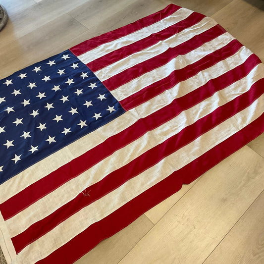 48 STAR LINEN FLAG 43x70 - Blue Springs Home