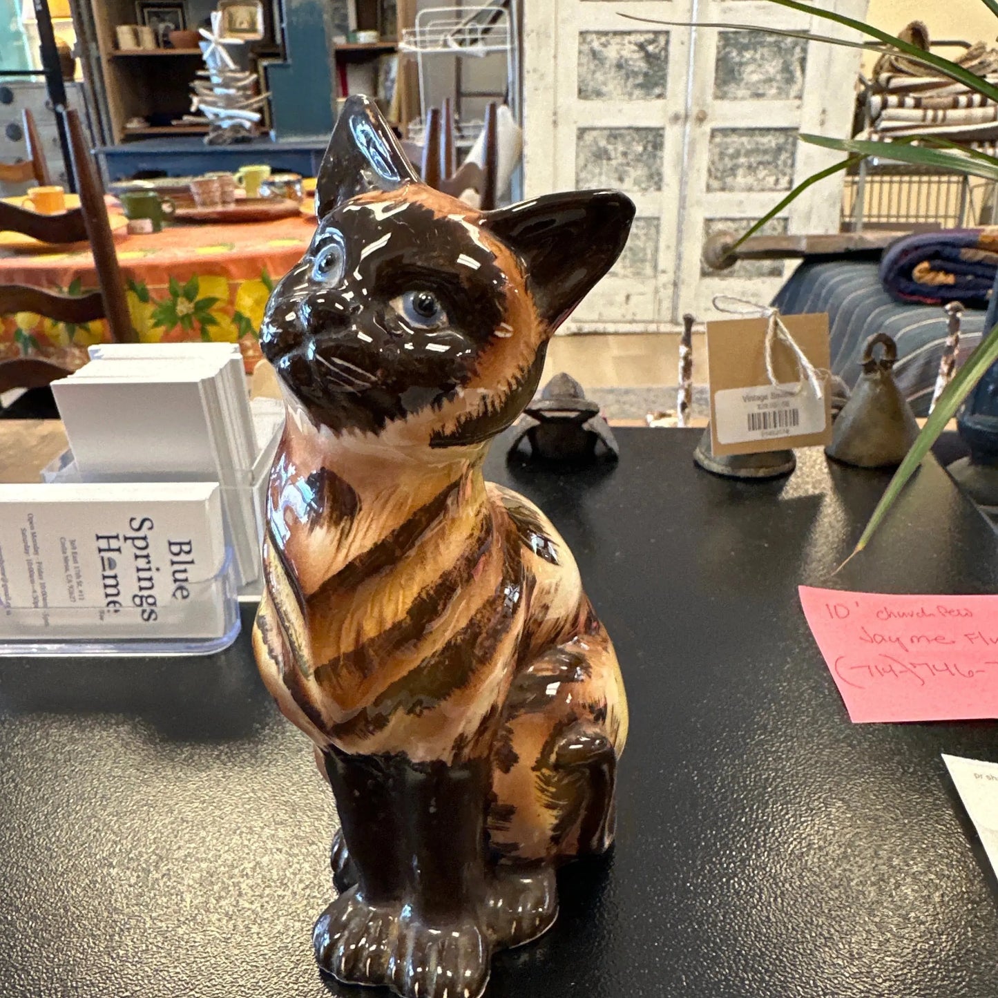 Vtg Siamese cat figure 7.5” tall JP - Blue Springs Home