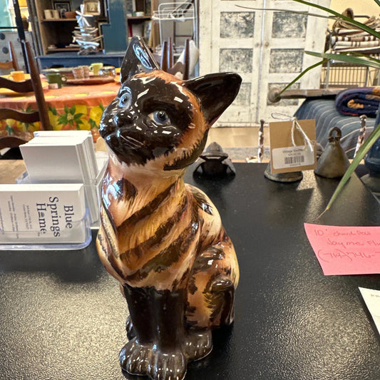Vtg Siamese cat figure 7.5” tall JP - Blue Springs Home
