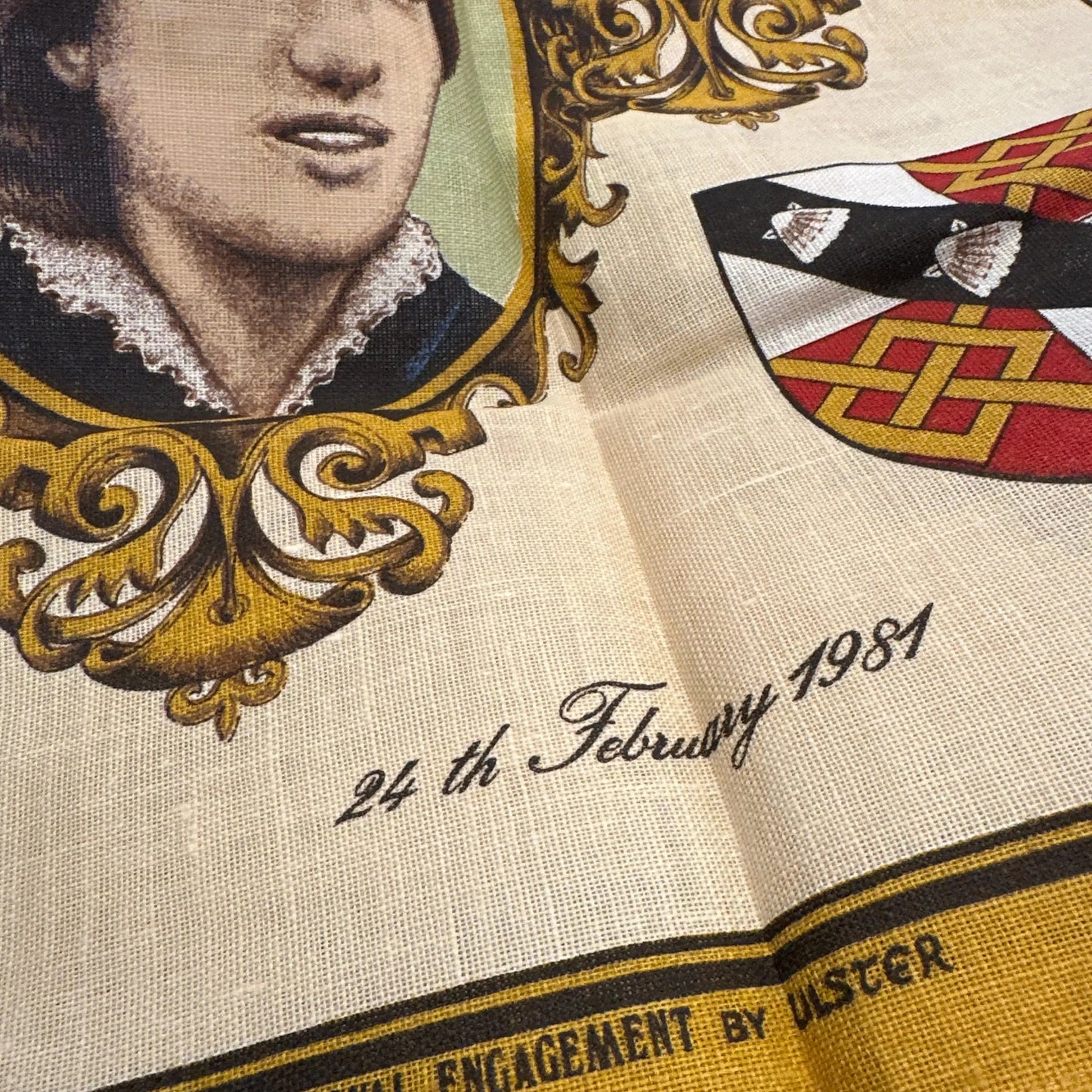 Charles & Diana tea towel Irish linen - Blue Springs Home
