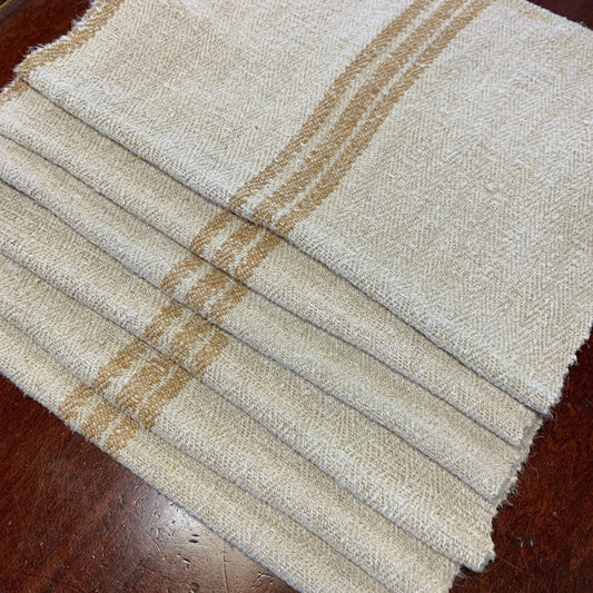 Antique Grainsack Placemats Set of 6 - Blue Springs Home