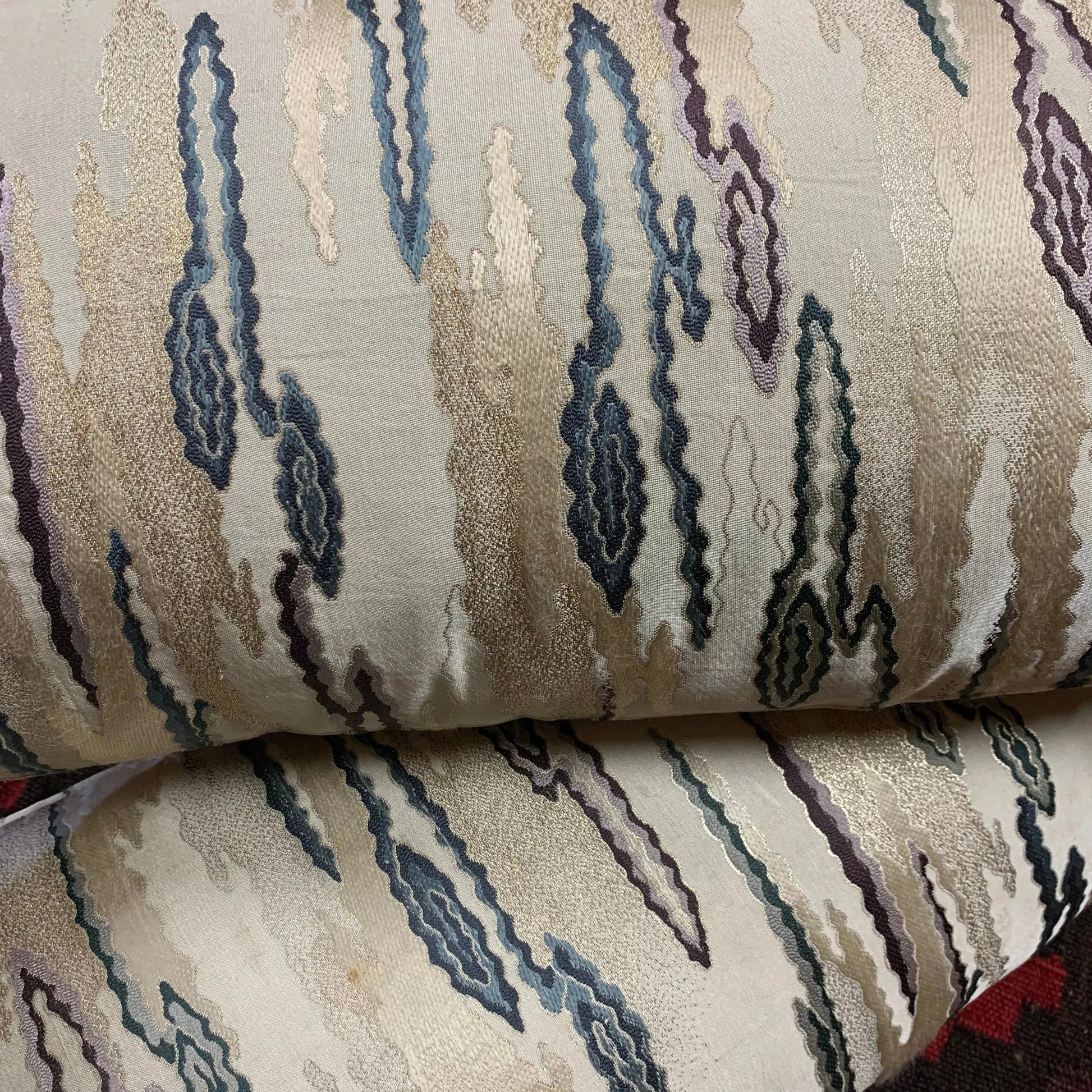 Vintage Japanese Kiomono Ikat Bolster 12x36 - Blue Springs Home