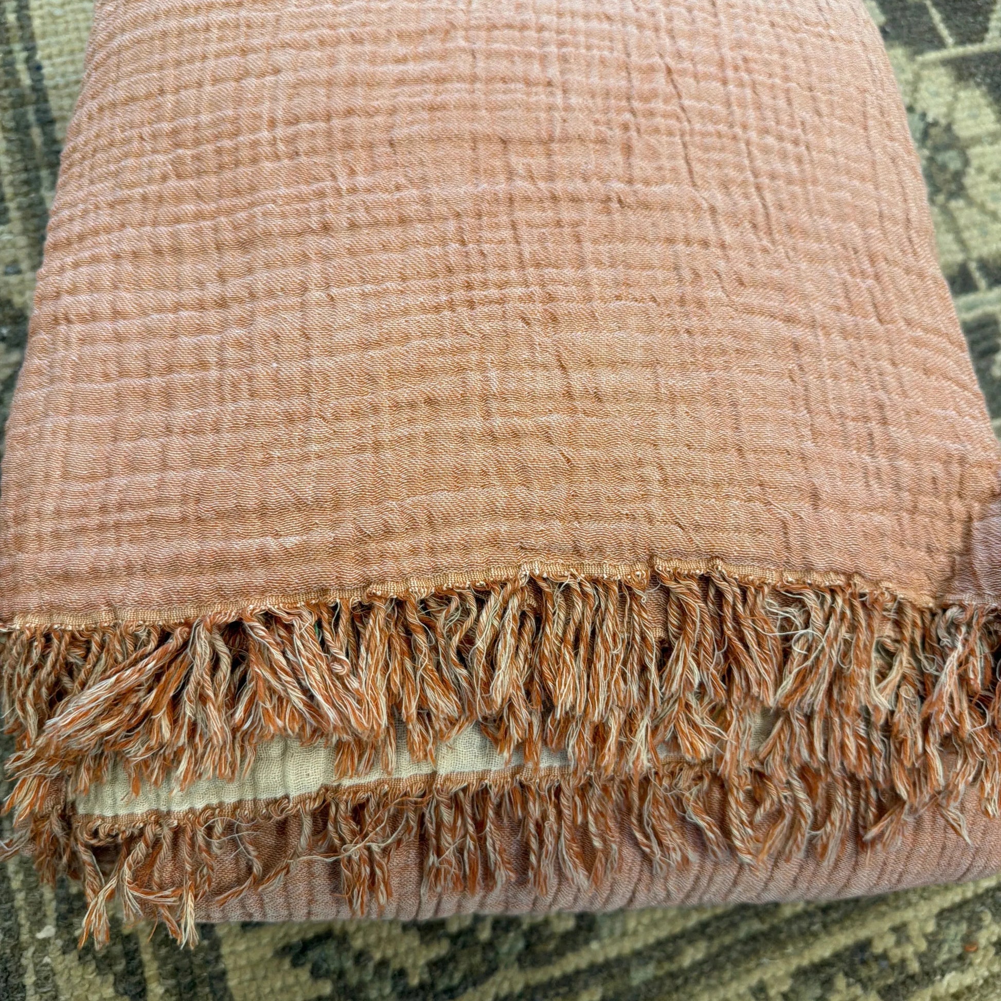 Crinkled Turkish Cotton Oversized Cuddle Blanket - Blue Springs Home