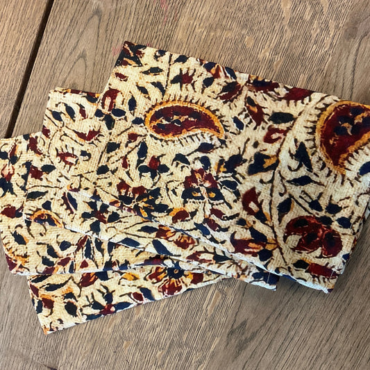 Linen Printed Napkins Set of 4