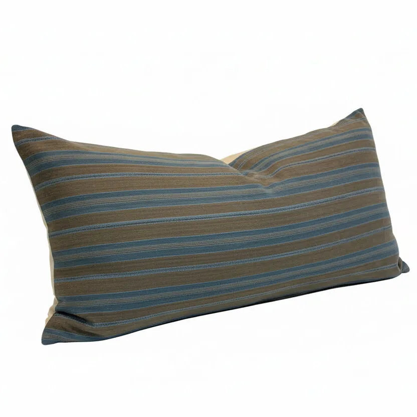 VTG African Blue/Brown Stripe Bolster - Blue Springs Home